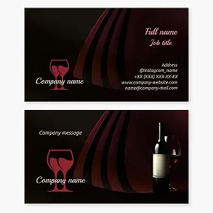Business card template Wine, bar, tasting