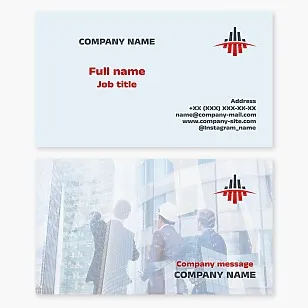 Business card template. Construction company.