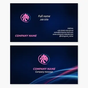 Business card template with Big Cat logo. Abstraction.