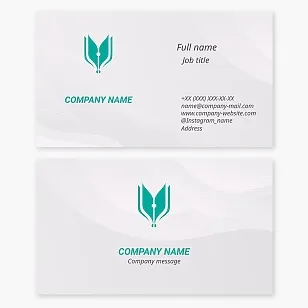 Business card template. Writer, poet, prose writer, author, publisher. Book, pen.