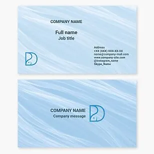 Business card template. Fishing and supply. Letter D.