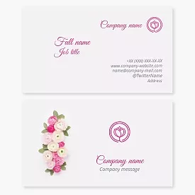 Business card template Flowers, bouquets, Letter O