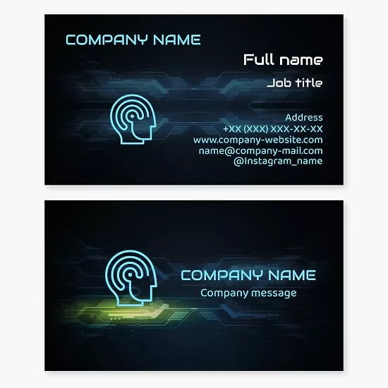 Technologies, intelligence. Business card template
