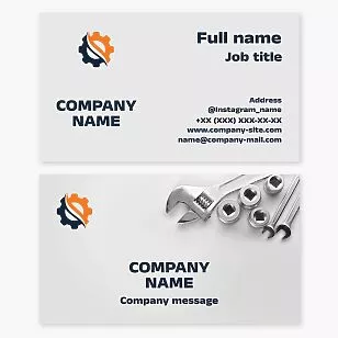 Engineering Cogwheel Logo Business Card Template