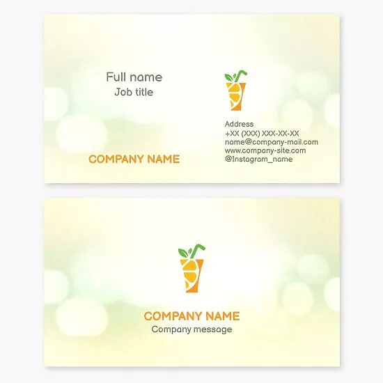 Orange Juice Business Card Template