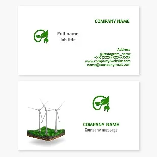 Eco Power Electric Business Card Template. Renewable Energy.