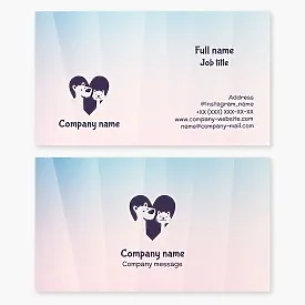 Pet Shelter Business Card Template. Cat, Dog, Heart
