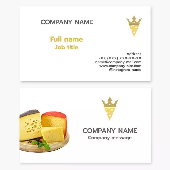 Cheese Themed Business Card Template