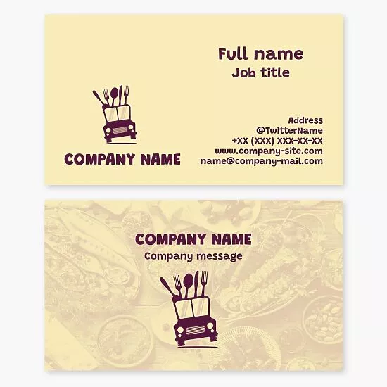 Food Truck Business Card Template