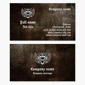 Skull Wrench Logo | Mechanic Auto Repair | Business Card Template