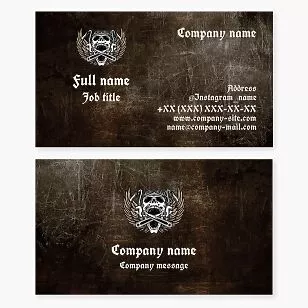 Skull Wrench Logo | Mechanic Auto Repair | Business Card Template