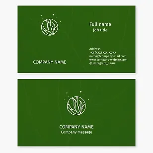 Business card template. Eco-friendly company. Growing and selling plants for home and office use.