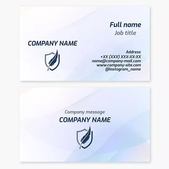 Feather Shield Logo Business Card Template