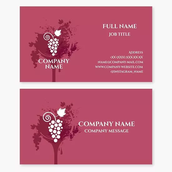 Wine business cards template