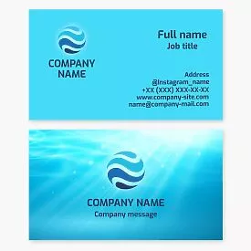 Abstract Globe Water Business Card Template