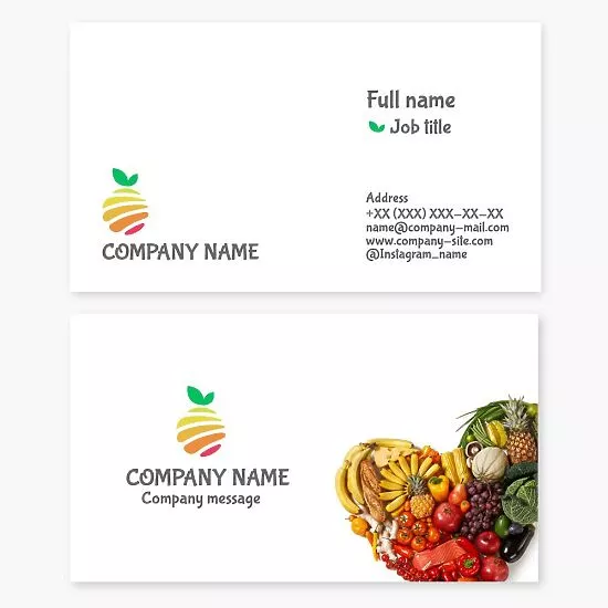 Grocery Themed Business Card Template