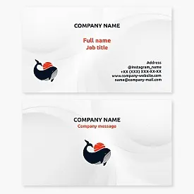 Whale and Sun Business Card Template. Beach Products and Services.