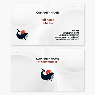 Whale and Sun Business Card Template. Beach Products and Services.