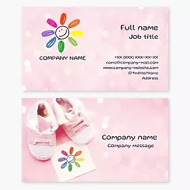 Sunny business card template in children's style