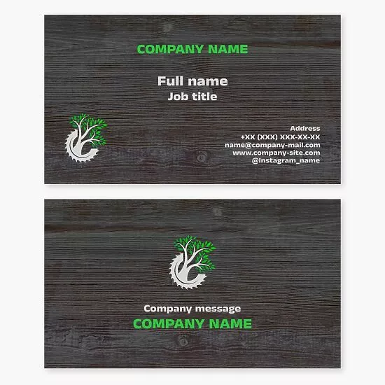 Tree Logging Business Card Template 