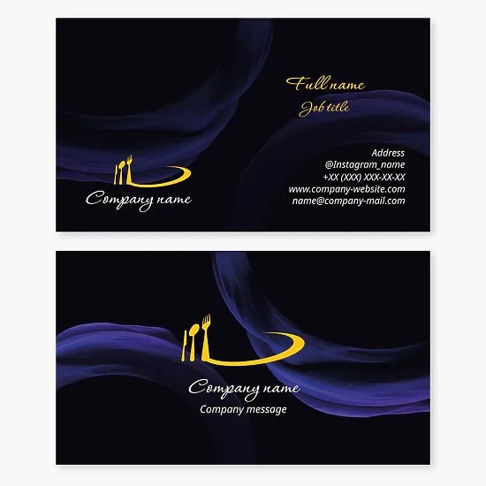 Cutlery Logo | Restaurant Business Card Template | Catering