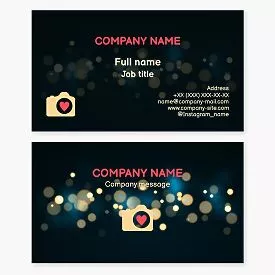 Photography Camera Heart Business Card Template