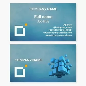 Business card template Cube, square