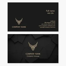 Abstract business card template. Bull horns. Tattoo parlor.