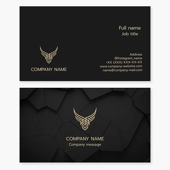 Abstract business card template. Bull horns. Tattoo parlor.