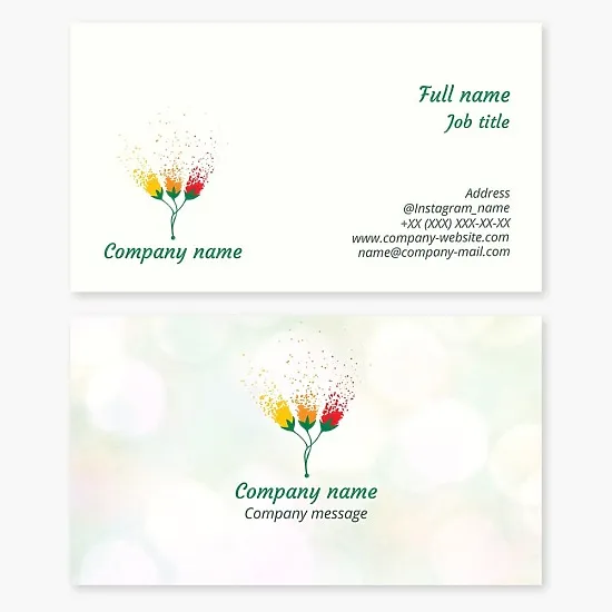 Business card template. Flower shop.