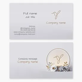 Business card template with a Hummingbird design
