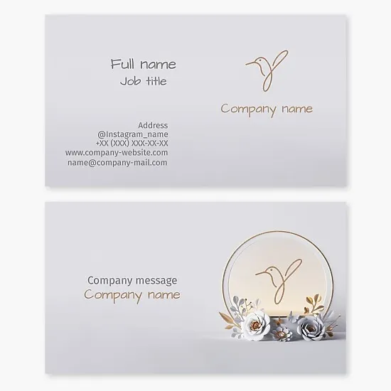 Business card template with a Hummingbird design
