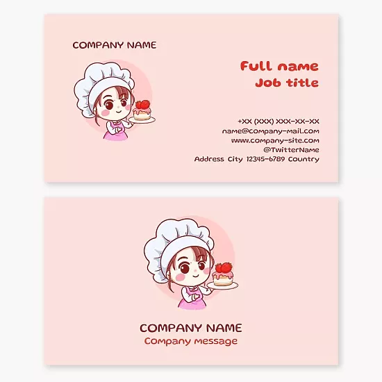 Business card template Baking culinary products