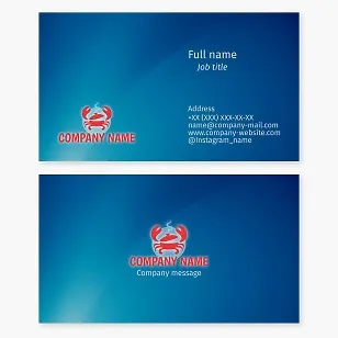 Business card template. Seafood restaurant.