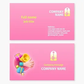 Business card template. Gift shop. Holiday product packaging. Promotional items.