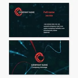 Business card template. Abstract. A dragon in the modern digital world. A symbol of wisdom, strength, luck, and imperial power. The letter O.