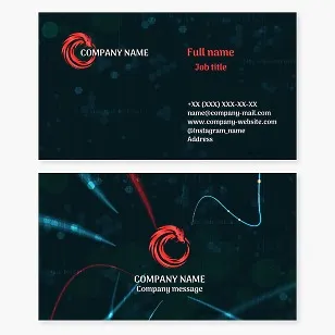 Business card template. Abstract. A dragon in the modern digital world. A symbol of wisdom, strength, luck, and imperial power. The letter O.
