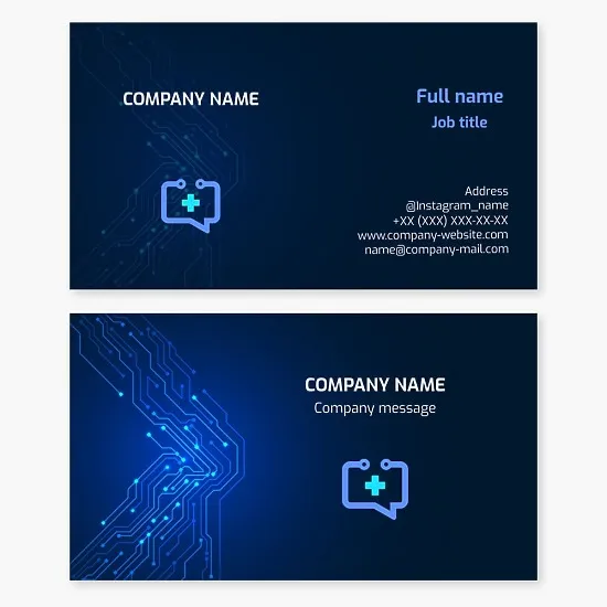 Business card template. Online consultations of doctors, physicians, pharmacists.