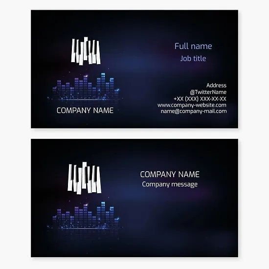 Piano Keys | Music Business Card Template | Music | Music Band | Music Tutorials | Piano Lessons | Recording Studio