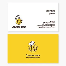 Business card. Restaurant, cafe, chef, fast food.