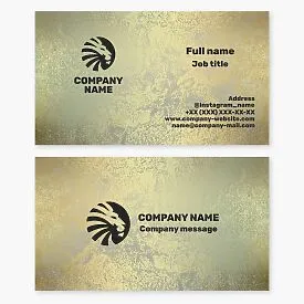 Stunning Gold Business Card Template with Lion Logo