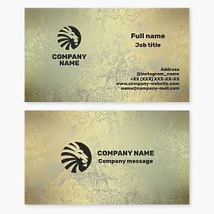 Stunning Gold Business Card Template with Lion Logo