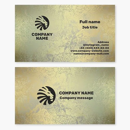 Stunning Gold Business Card Template with Lion Logo
