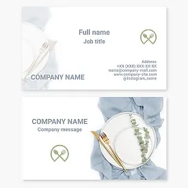 Business card template. Catering. Letter O.