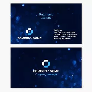 Blue Bokeh Business Card Template