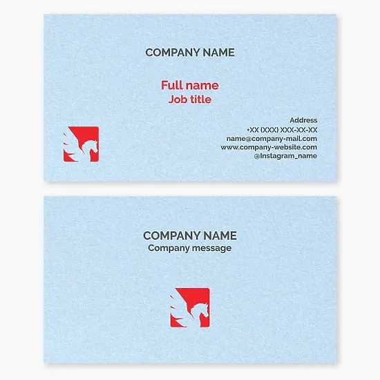 Business card template. Pegasus. Symbol of poetic inspiration, freedom, glory, and striving for the highest. Poet. Publishing house.