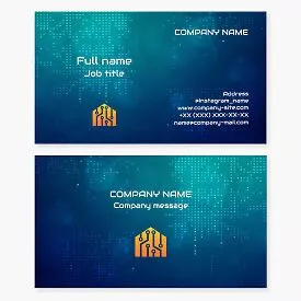 Smart Home Technology Circuit Board House Logo Business Card Template