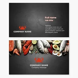 Business card template. Seafood.