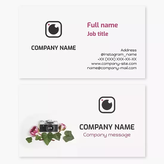 Business card template Photography