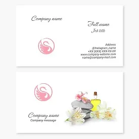 Health and Wellness Business Card Template. Spa Company. Swan. Letter O.